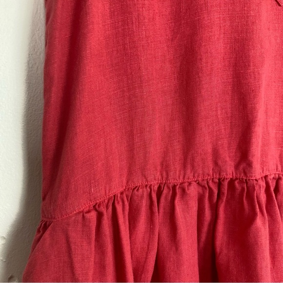 Frank & Eileen red linen “Daphne” dress medium length, sleeveless. Medium - Picture 2 of 8